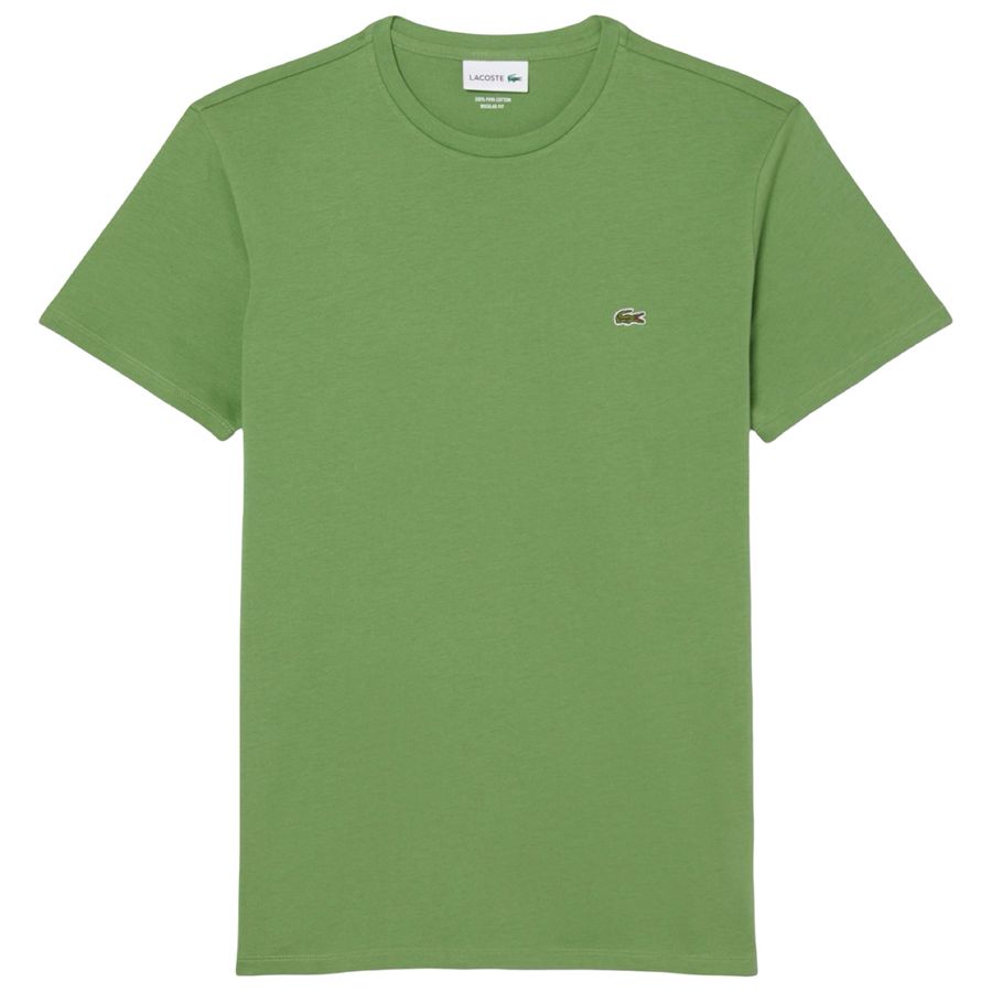 T-shirt girocollo monocromatica in jersey di cotone Pima Lacoste | TH670902M