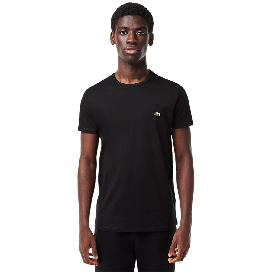 T-shirt girocollo monocromatica in jersey di cotone Pima Lacoste | TH6709031
