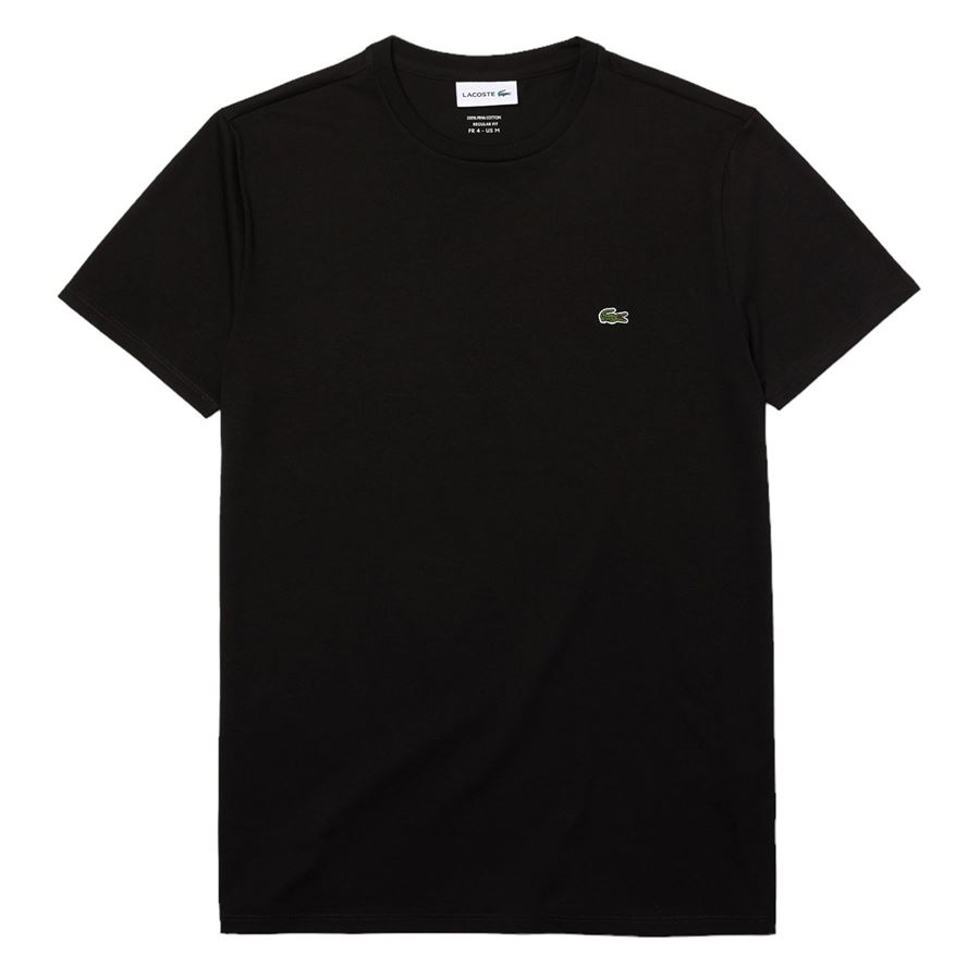 T-shirt girocollo monocromatica in jersey di cotone Pima Lacoste | TH6709031