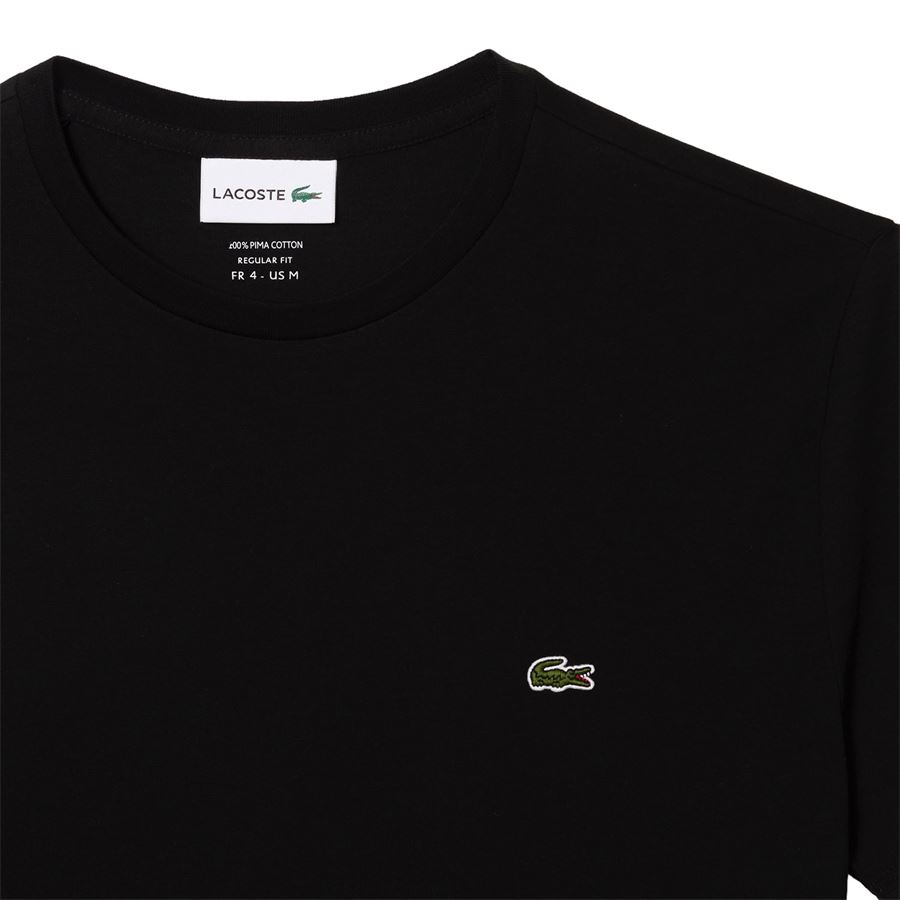 T-shirt girocollo monocromatica in jersey di cotone Pima Lacoste | TH6709031