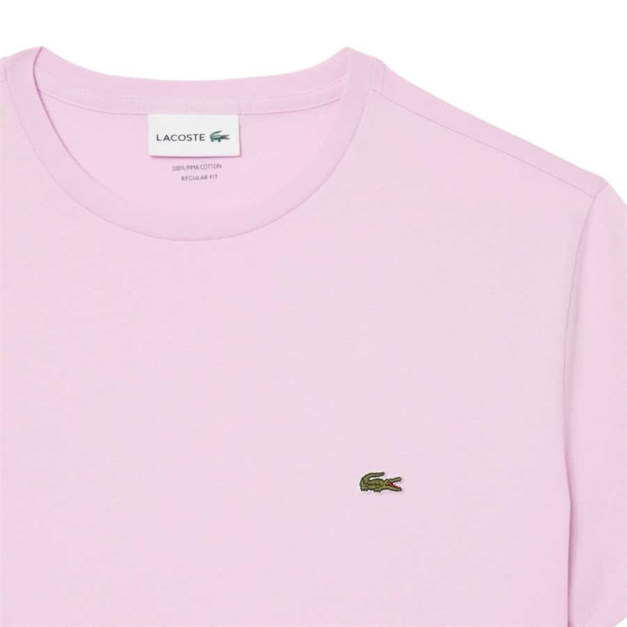 T-shirt girocollo monocromatica in jersey di cotone Pima Lacoste | TH6709Z4H