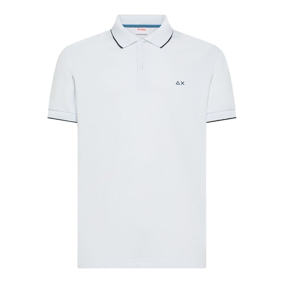 Polo small stripe on collar a maniche corte da uomo Sun68 | A36111001