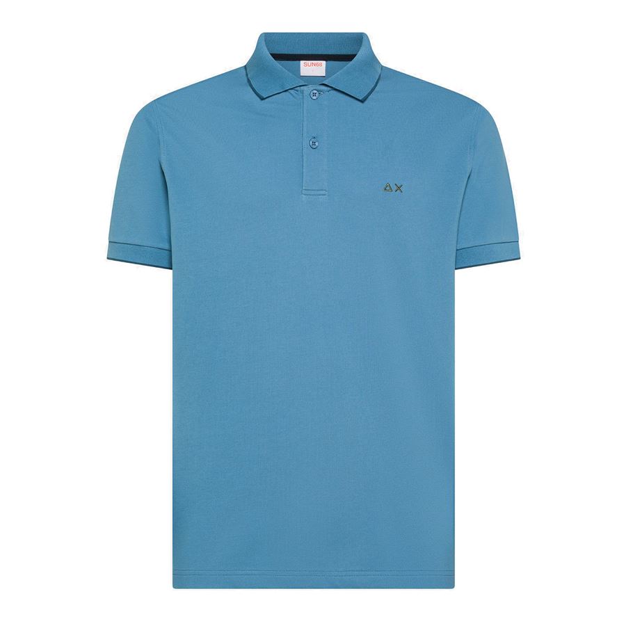 Polo small stripe on collar a maniche corte da uomo Sun68 | A36111056