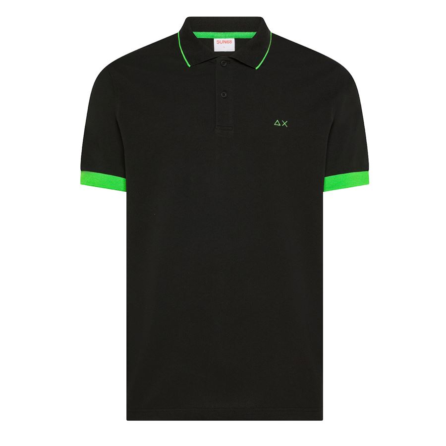 Polo small stripe fluo a maniche corte da uomo Sun68 | A36120011