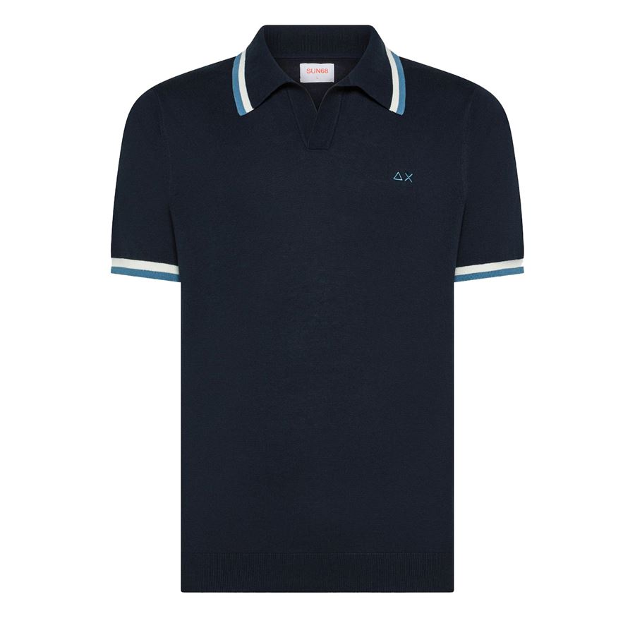 Polo sweater stripes details a maniche corte da uomo Sun68 | K36111007