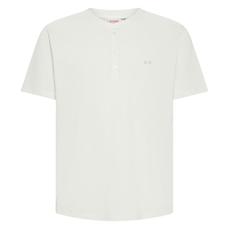 Henley t-shirt piquet cold dye a maniche corte da uomo Sun68 | T36124031