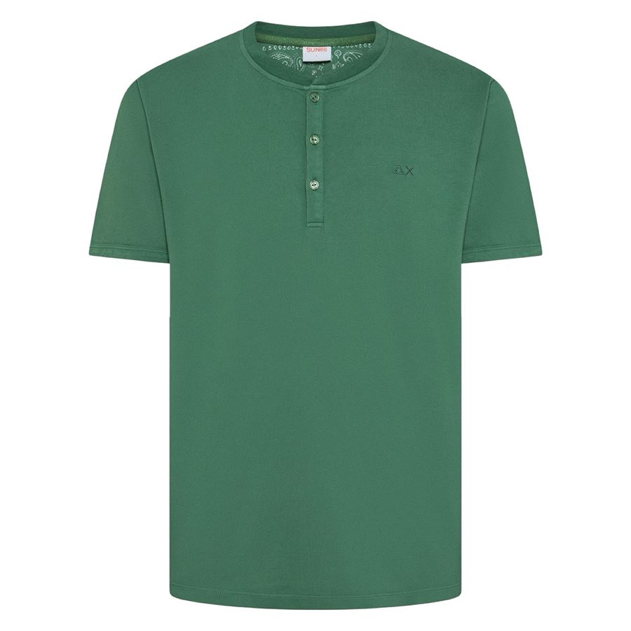Henley t-shirt piquet cold dye a maniche corte da uomo Sun68 | T36124095
